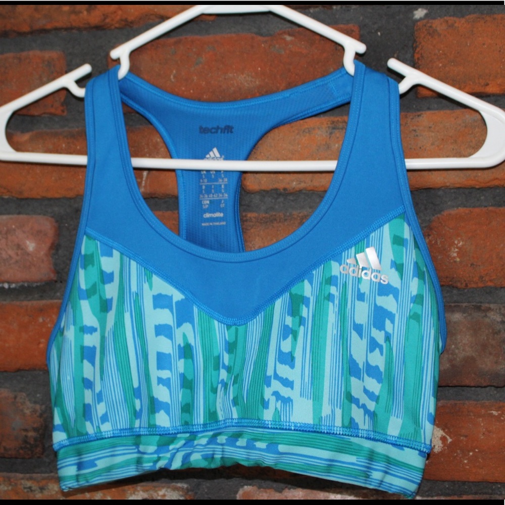 Adidas blue sports bra